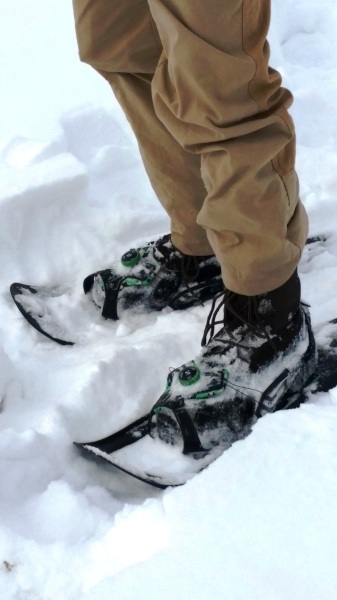 Mountain Khakis' original field pants are a good fit with snowshoeing.