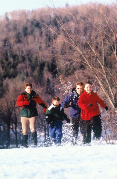 And snowshoeing as a family.