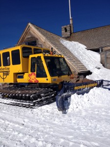 The Snowcat I rode up in parked at Silcox Hut