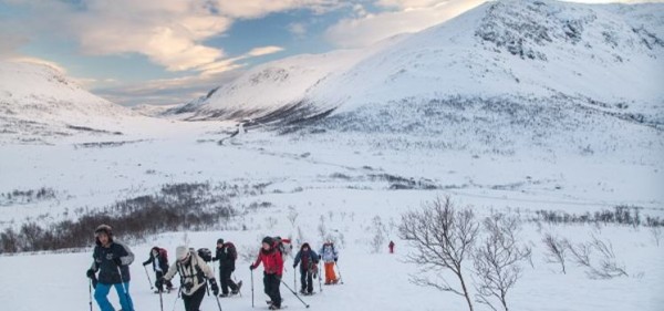 Snowshoeing on Kvaløya Island