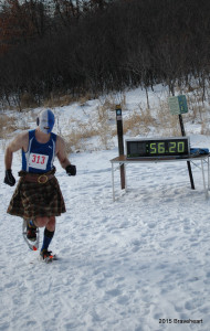 Winteriffic is a Braveheart Snowshoe Series event. Braveheart Jim McDonell, series director, sped along the snow 