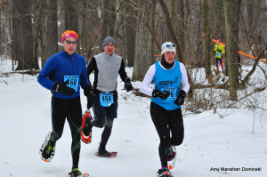 1-Snowshoe 2015 Eau Claire Amy Rusiecki wins silver w Erik Wight (l) trail friend and