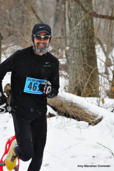 Genial Eric Hartmark enjoying his USSSA National Half-Marathon Inaugural by knocking off 4:28 average-miles-pace.