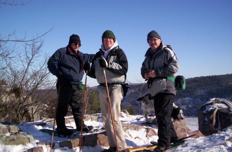 seniors snowshoeing in Wisconsin