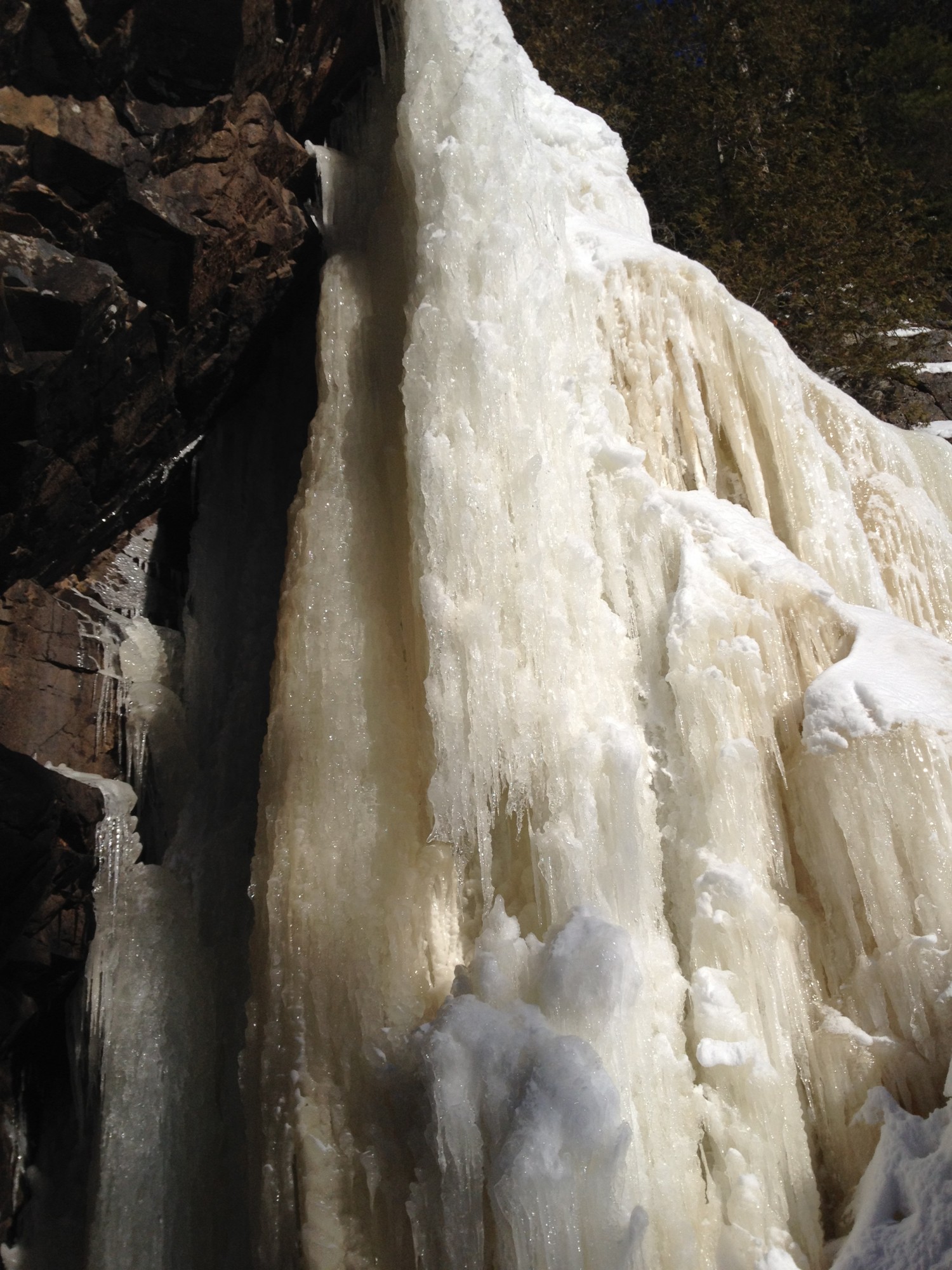 frozen waterfall in Quebec