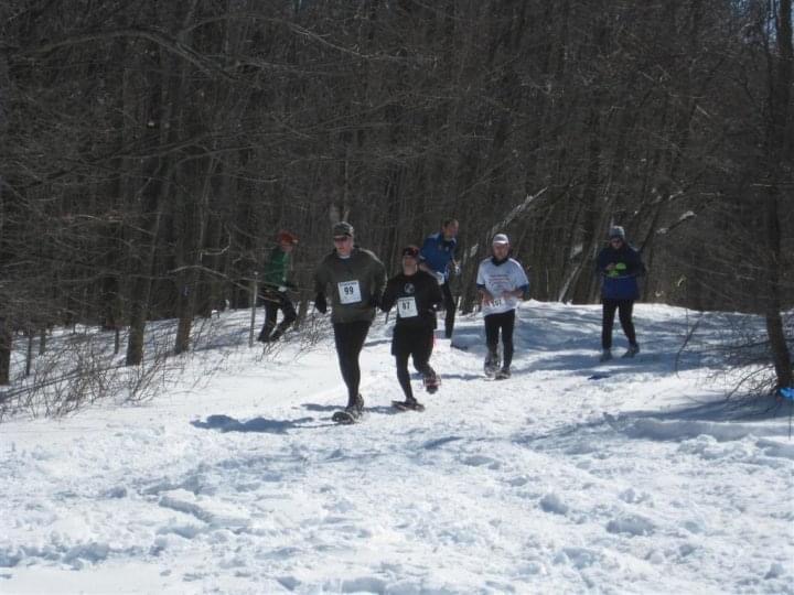 snowshoeing near Ithaca NY: racers at 2010 U.S. Nationals at Highland County Park