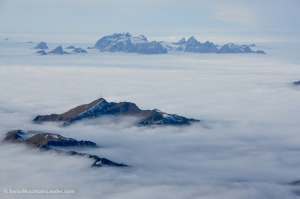 Glacier 3000 is a high point with views over the parts of the alps, today below 2000m they're stuck in cloud