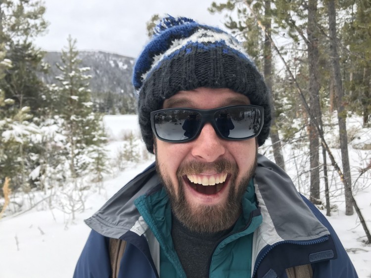 winter skin care tips: close up of man very excited for the snow