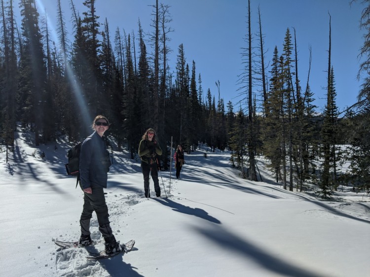 posing for a photo on the Meadows Trail to Zimmerman Lake