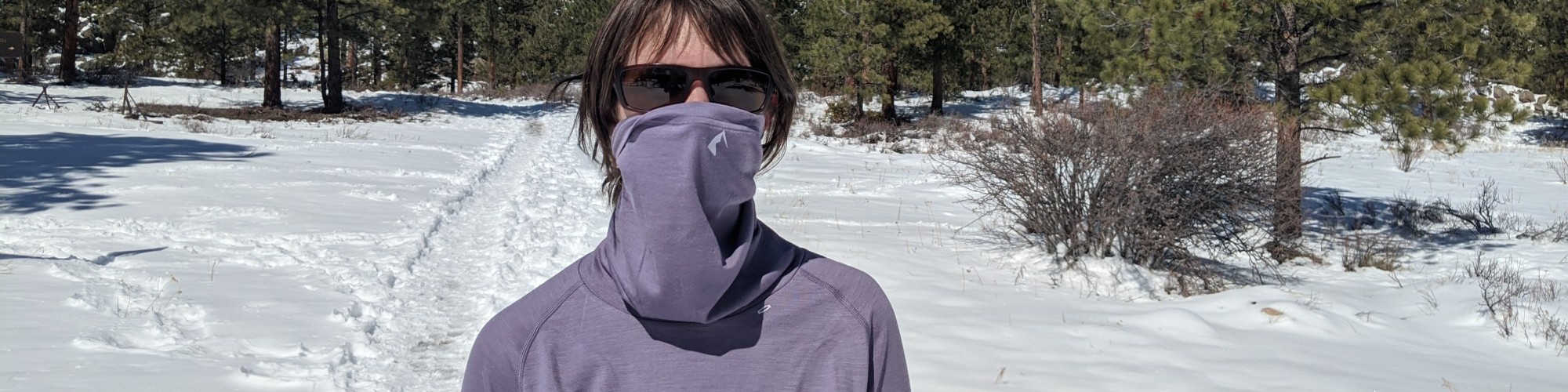 wearing the Ridge Merino Women's Aspect High Neck Top