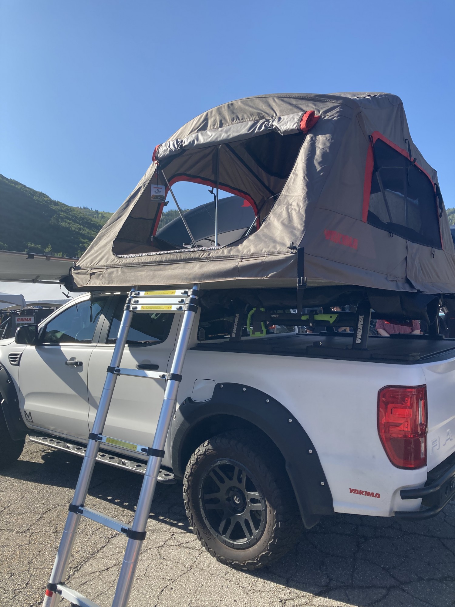Yakima Skyrise HD tent set up on truck