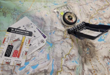 map, compass, reference cards