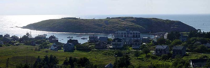 panoramic photo of Monhegan Island in Maine