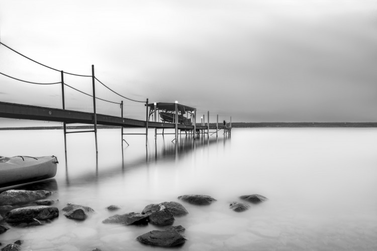 black and white photo of Cayuga Lake NY