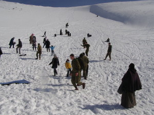 Children enjoying Mount Hermon