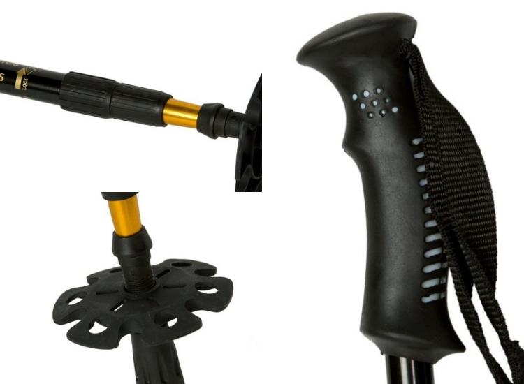 CM adjustable pole product photo combo: baskets, handle, locking mechanism