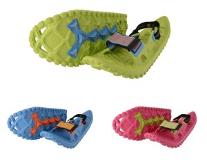 products photos: green, pink, blue Crescent Moon Kids Foam Snowshoes