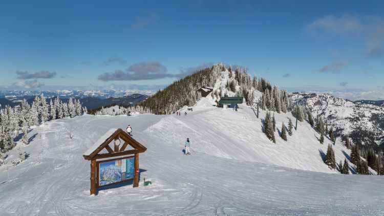 top of mountain at Crystal Mountain Ski Resort