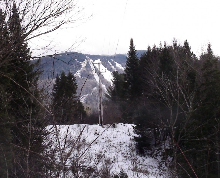 view from the trail at Kingdom Trails Network in East Burke Vermont