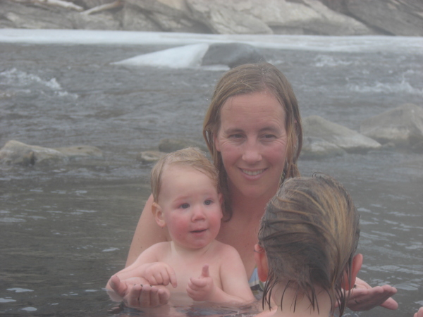 There may be ice in the river, but the hot springs are a toasty treat. 