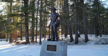 Bear Brook CCC Statue in winter