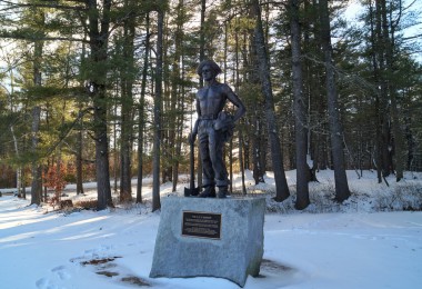 Bear Brook CCC Statue in winter