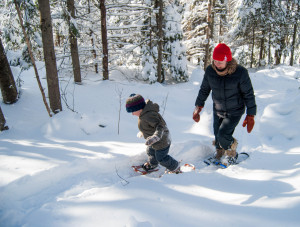 The author and her grandson snowshoeing. A vital part of her recovery. Photo Laura Rose