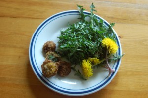 Fritters and greens