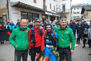 Daniele Fornoni and Fabio Bonfanti with Race Organizers Giacomo Rorato and Christian Zandonella (Photo by CadorEventi)