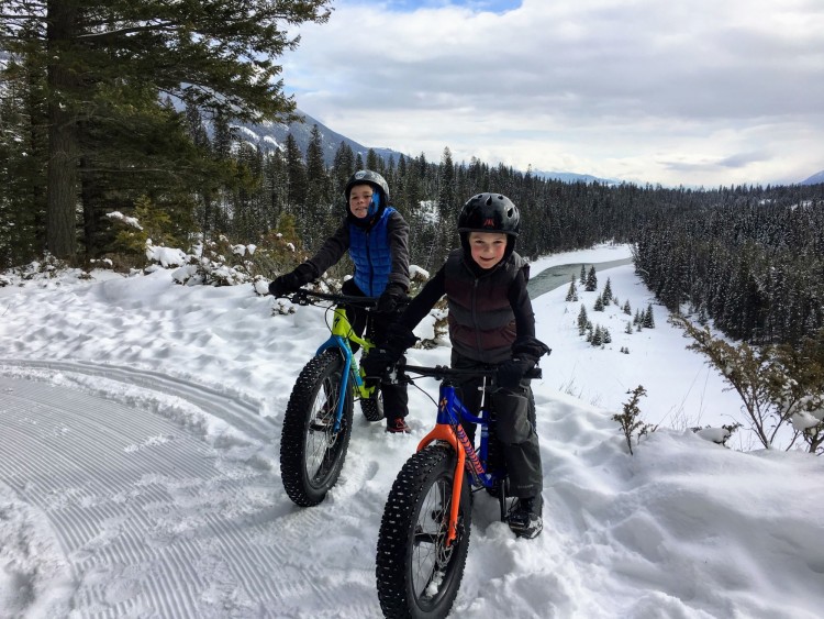 kids on two fat tore bikes