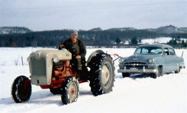 Believe it or Not! Tractors still do this out in the country and many suburban neighborhoods. It's an easy way to become popular with the neighbors.