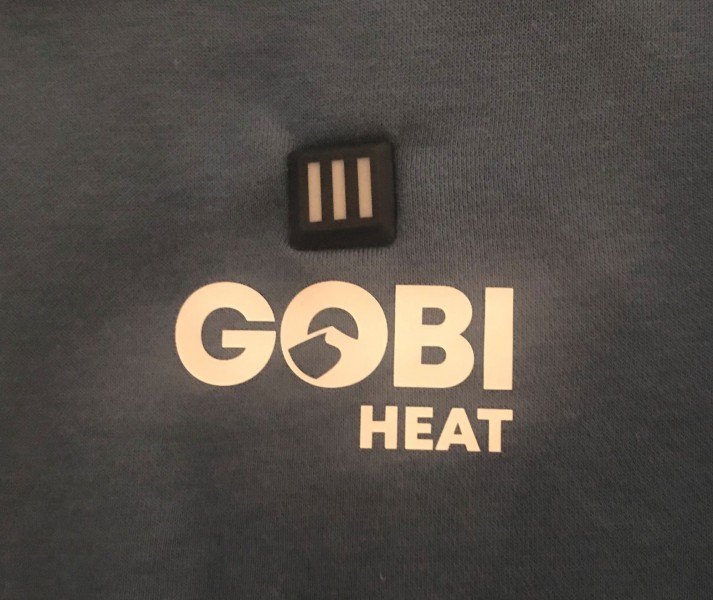 Gobi Heat Ridge Heated Hoodie logo and heat adjuster