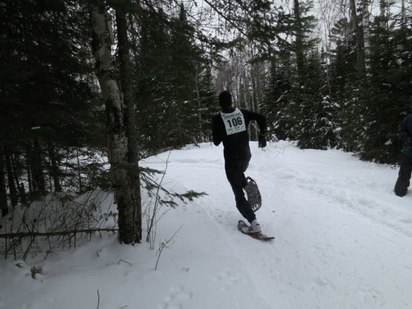 Hartmark completing final climb on his way to the finish, a steady slop downhill to the frozen lake