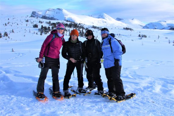 snowshoeing with friends