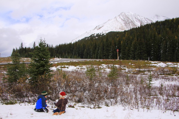 Snow lingers into June at Highwood Pass