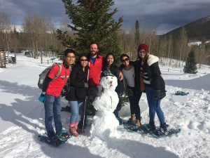 Snowshoeing Extra-curriculars: Building a snowman for the first time.