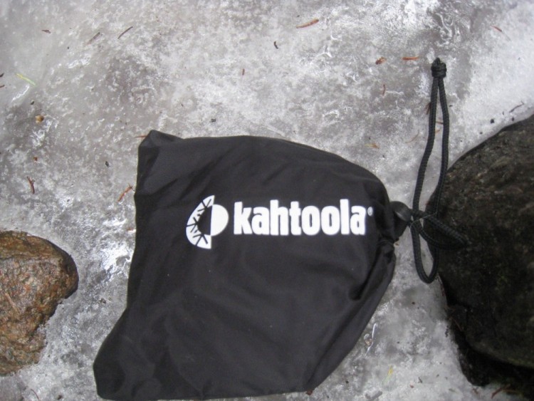 Microspikes in stuff sack laying on the ice