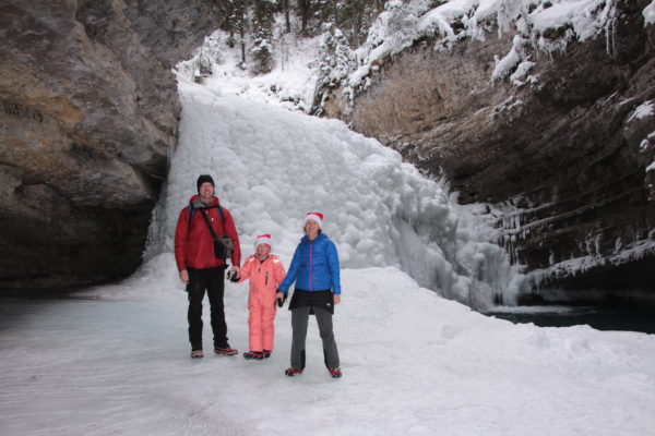 In Johnston Canyon at the secret waterfall below the Upper Falls