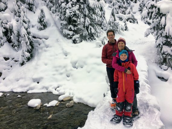 Koob family snowshoeing