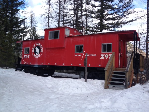 The Red Caboose at the Izaak Walton Inn.