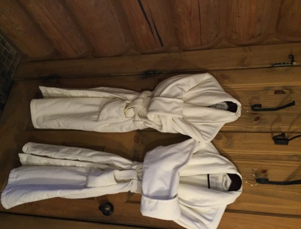 Cozy robes in the cabin at Devil's Thumb Ranch. Photo by Kim Fuller.
