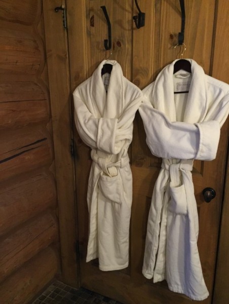Cozy robes in the cabin at Devil's Thumb Ranch. Photo by Kim Fuller.