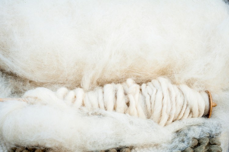 merino wool on a spinning wheel