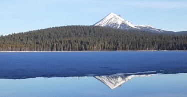 view of Mountain reflected in the water