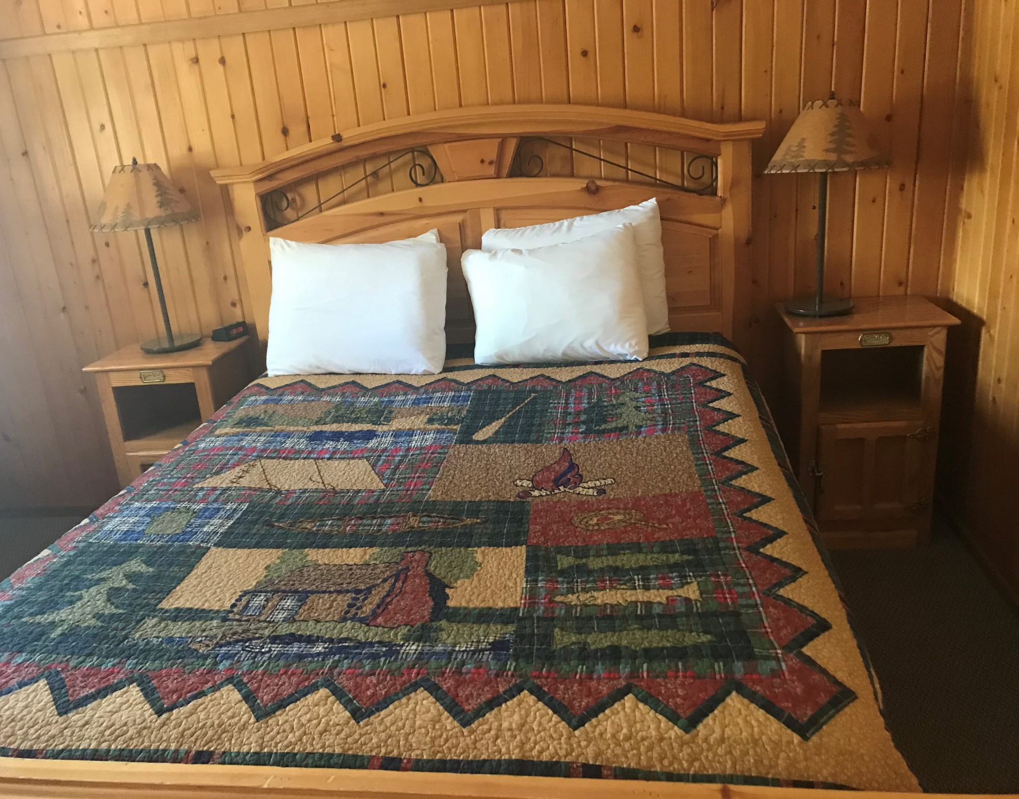 bed at North Shore Lodge, Grand Lake, CO