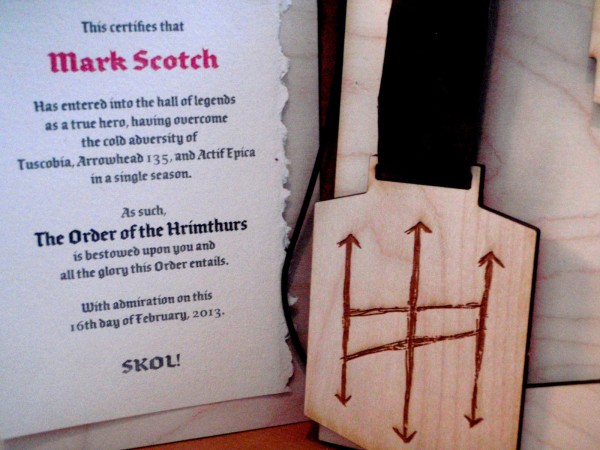 The Order of the Hrimthurs awarded to Mark Scotch
