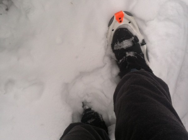 Snow kept away from the foot: good!