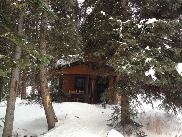 cabin in woods at Lone Mountain Ranch Montana