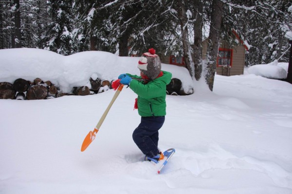 Playing in the snow