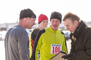 David Hyopponen (L) and Gregg Robertson talk with me while Davenport walked behind, the only time he was in that position all day. Photo by Wayne Kryduba